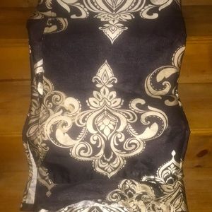 Black and gray shower curtain